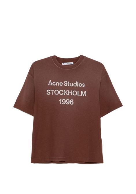 logo tee relaxed fit unisex brown ACNE STUDIOS | CL0196ADN